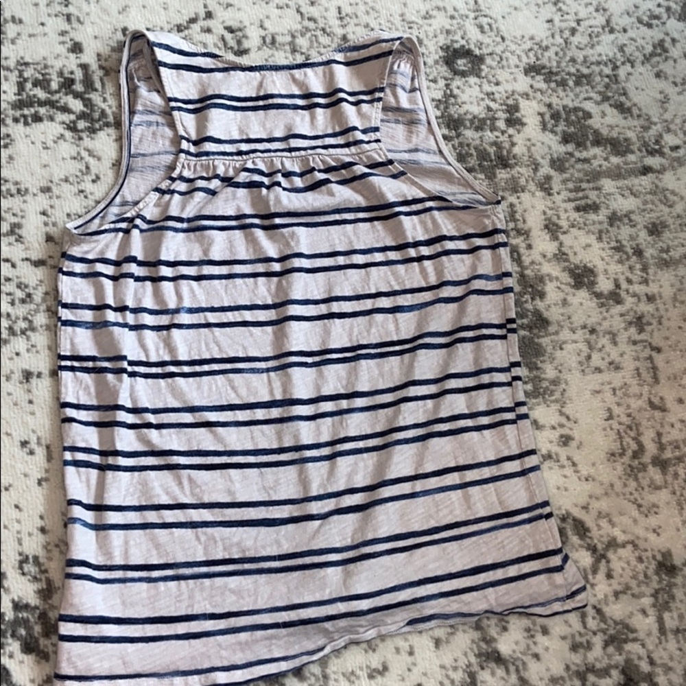 🦃🌸Blue & White Striped Tank🌸 - Picture 3 of 4